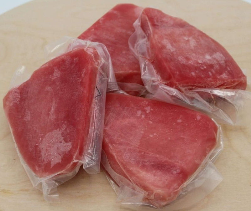 Frozen Tuna Steak 85-140g per piece, 3-5 pieces per pack of 500g (Bundles available)