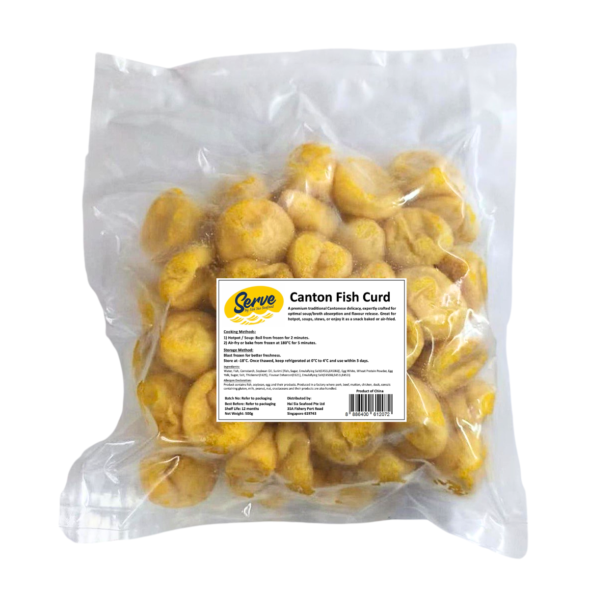 Frozen Premium Canton Fish Curd Bulk Pack 500g (Approximately 50 - 54 pcs)